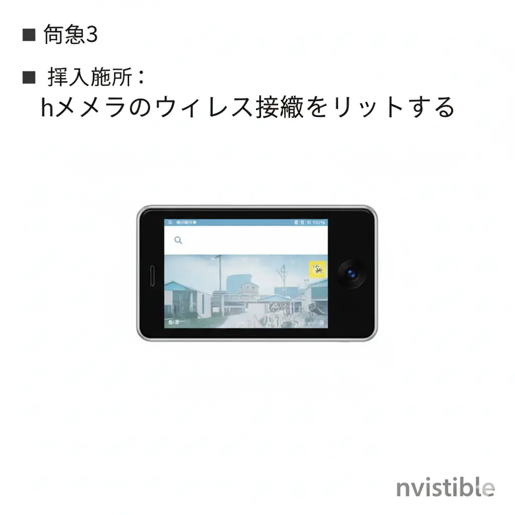 GoProカメラ本体のタッチスクリーンを操作し、ワイヤレス接続をリセットしようとしている様子のクローズアップ