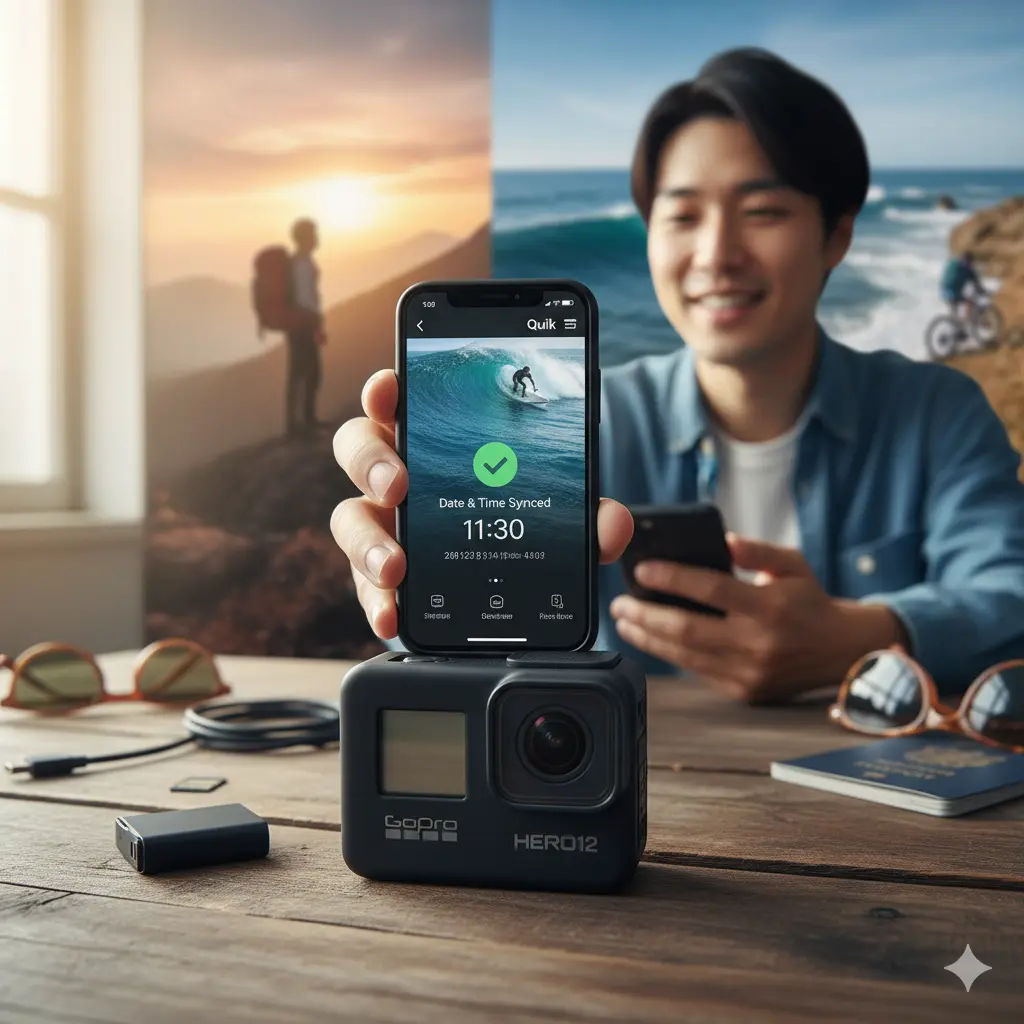 GoProの日付設定が狂う問題を解決し、撮影データの日時を正確に保つ日本人男性